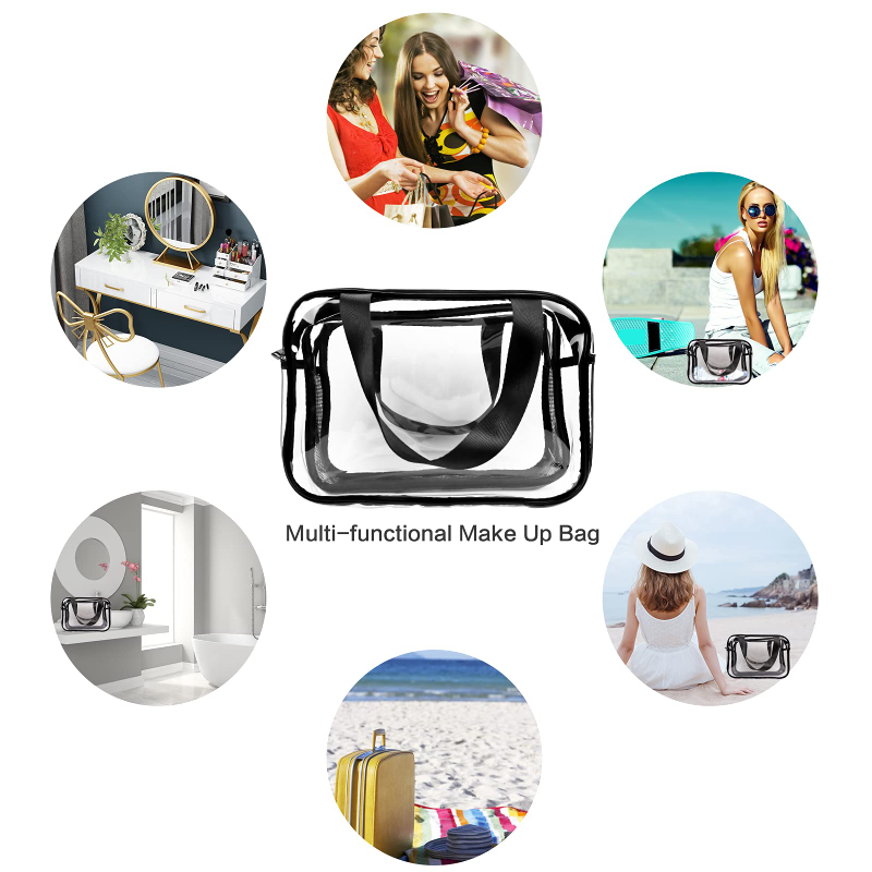 Wholesale PVC large capacity metal zipper cosmetics makeup toiletry bag