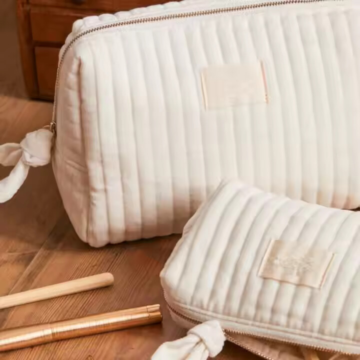  luxury quilted velvet women makeup cosmetic bag
