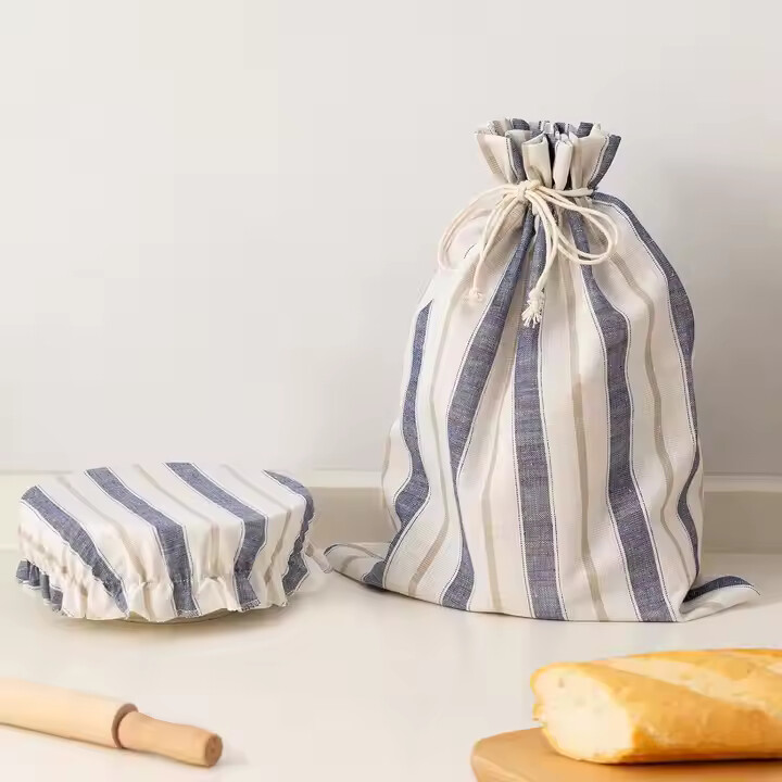 reusable linen bread storage bag sourdough bread bag with bowl cover
