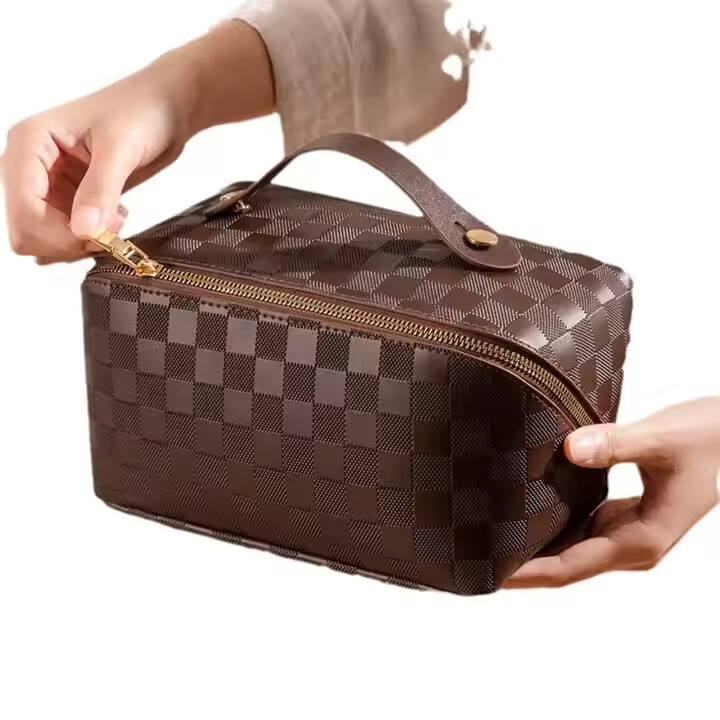 PU leather cosmetic makeup bag