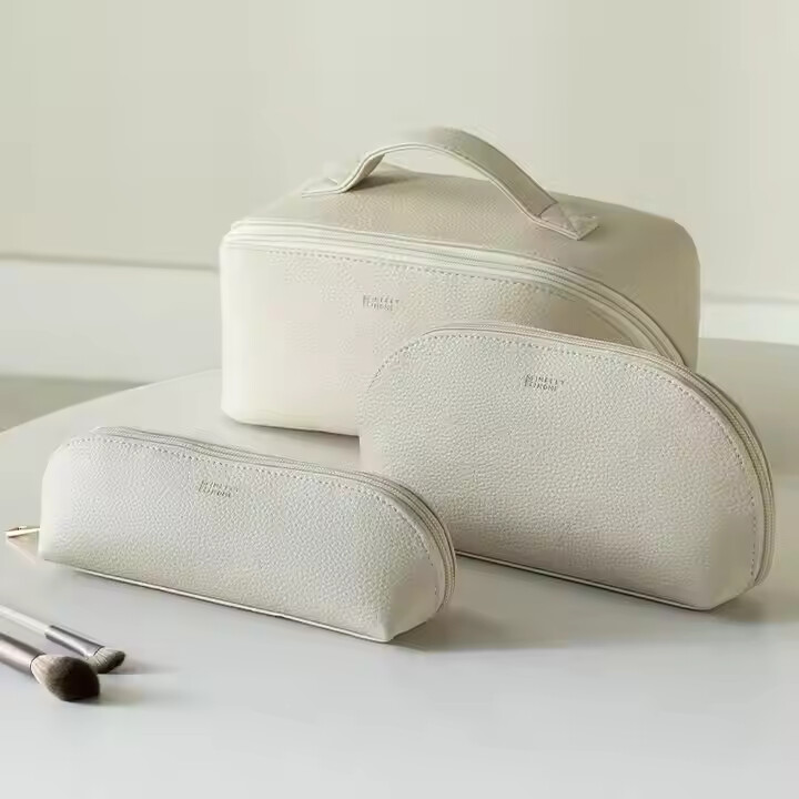 PU leather travel women's cosmetic case makeup toiletry bag